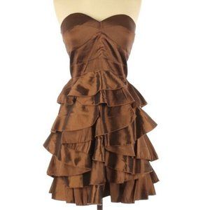 Minuet Dress Juniors Medium M Copper Metallic New NWT Strapless Formal GORGEOUS